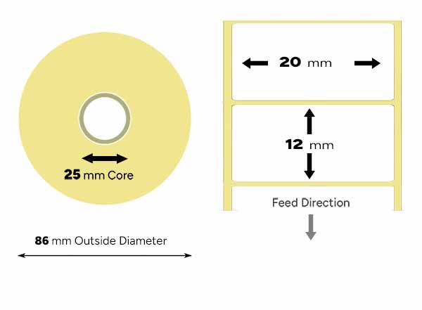 20mm x 12mm Removable Labels Small