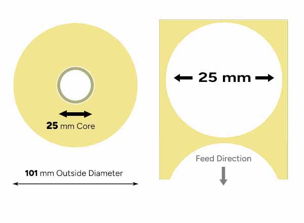 25mm circle labels small