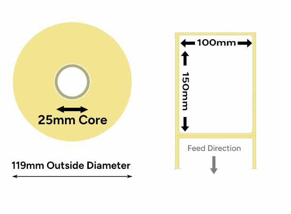 Shipping Labels 100mm x 150mm Direct Thermal