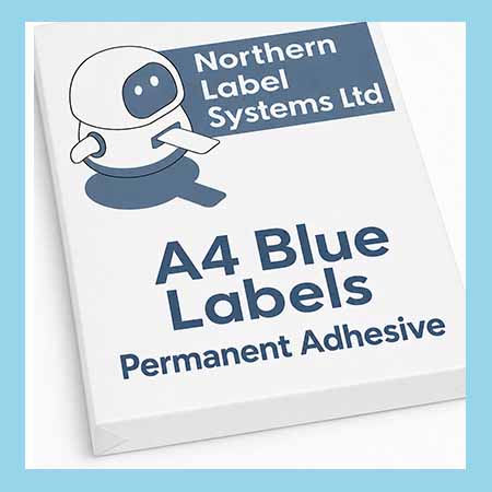A4 Permanent Adhesive Blue Paper Labels