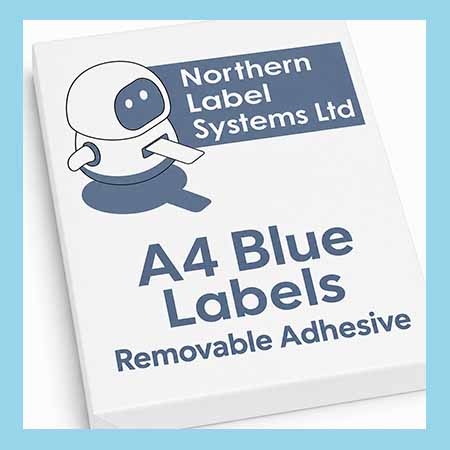 A4 Removable Adhesive Blue Paper Labels