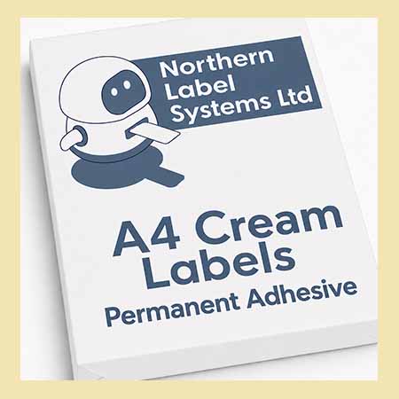 A4 Permanent Adhesive Cream Paper Labels