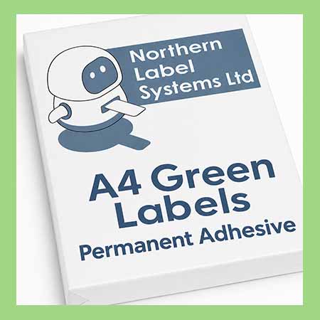 A4 Permanent Adhesive Green Paper Labels
