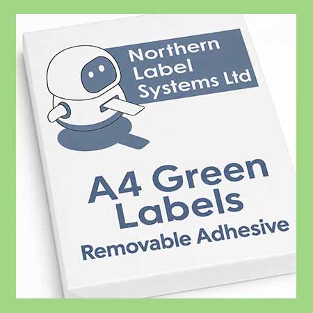 A4 Removable Adhesive Green Paper Labels