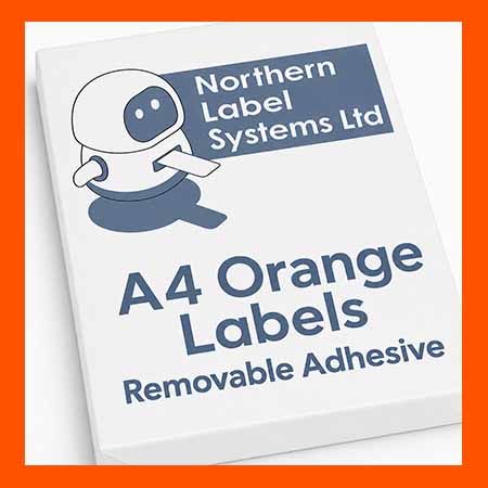 A4 Removable Adhesive Orange Paper Labels