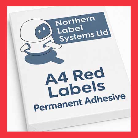 A4 Permanent Adhesive Red Paper Labels