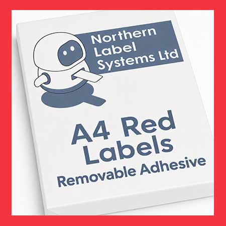 A4 Removable Adhesive Red Paper Labels