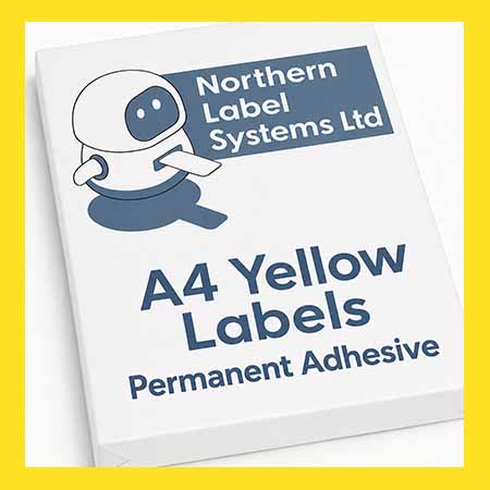 A4 Permanent Adhesive Yellow Paper Labels