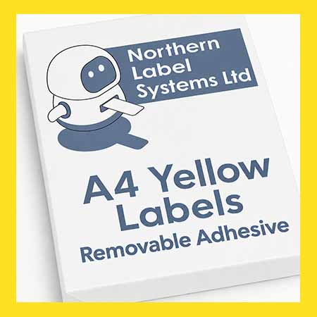 A4 Removable Adhesive Yellow Paper Labels