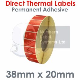 Redweld Label Example Red 38mm x 20mm Direct Thermal Labels - Large Roll