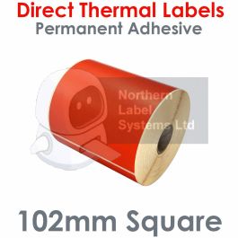 Redweld Label Example 102mm x 102mm Red Direct Thermal Labels