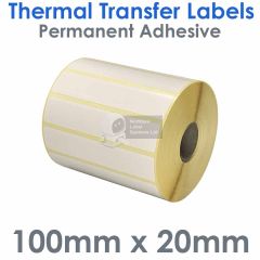 100mm x 20mm paper labels on a small roll