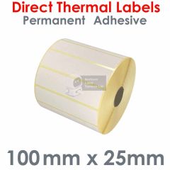 100mm x 25mm direct thermal labels