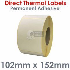 Labels 102mm x 152mm direct thermal on 76mm core