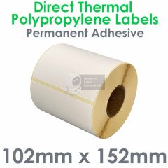 102mm x 152mm Direct Thermal Synthetic Labels
