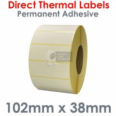 102mm x 38mm direct thermal labels