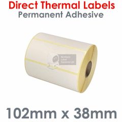 102mm x 38mm direct thermal labels