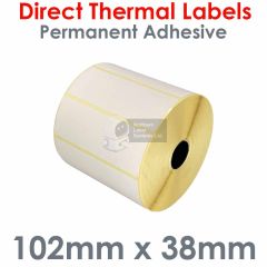 102mm x 38mm direct thermal labels for Zebra printer