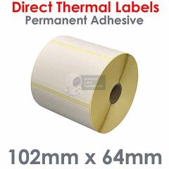 102mm x 64mm direct thermal labels