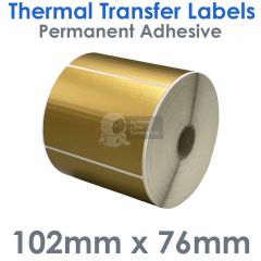 Gold labels 102mm x 76mm