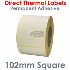 102mm square direct thermal labels