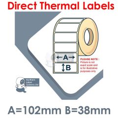 102mm x 38mm Direct Thermal Labels
