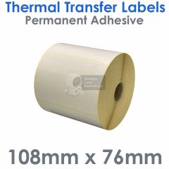 108mm x 76mm labels white thermal transfer