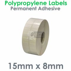 15mm x 8mm polypropylene labels