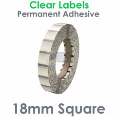 18mm Square Clear Polypropylene Labels