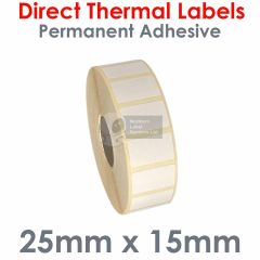 Top Coated Direct Thermal labels 25mm x 15mm