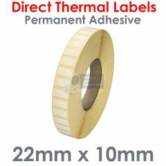 22mm x 10mm direct thermal labels on a large roll