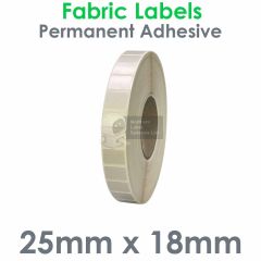 25mm x 18mm Satin Fabric labels on a large roll