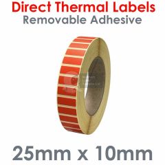 Removable adhesive red labels direct thermal