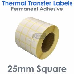 25mm x 25mm square labels 4 across