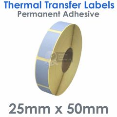 25mm x 50mm Blue Thermal Transfer Labels