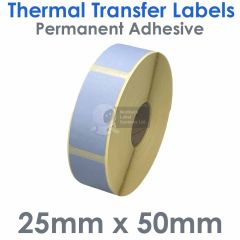 25mm x 50mm Blue Thermal Transfer Labels