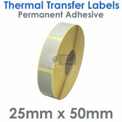 25mm x 50mm Light Grey Thermal Transfer Labels