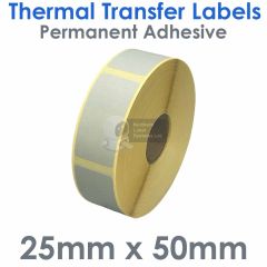 25mm x 50mm Light Grey Thermal Transfer Labels