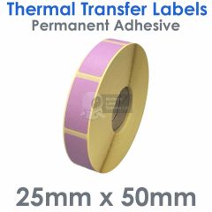 25mm x 50mm Lilac Thermal Transfer Labels