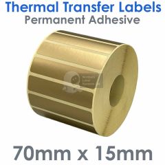 Gold labels 70mm x 15mm