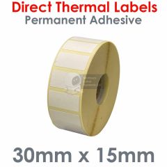 30mm x 15mm direct thermal labels