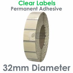 32mm Diameter Clear Polypropylene Labels