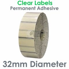 32mm Diameter Clear Polypropylene Labels