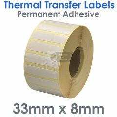 33mm x 8mm thermal transfer labels