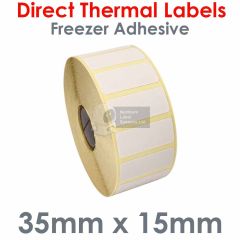 Freezer adhesive labels 35mm x 15mm 2,500 per roll