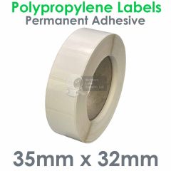 35mm x 32mm Gloss Polypropylene Labels 