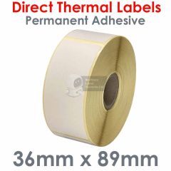 36mm x 89mm direct thermal labels top coated