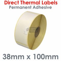 38mm x 100mm direct thermal top coated labels 