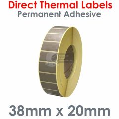Grey labels direct thermal 38mm x 20mm