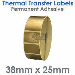 Gold labels 38mm x 25mm thermal transfer